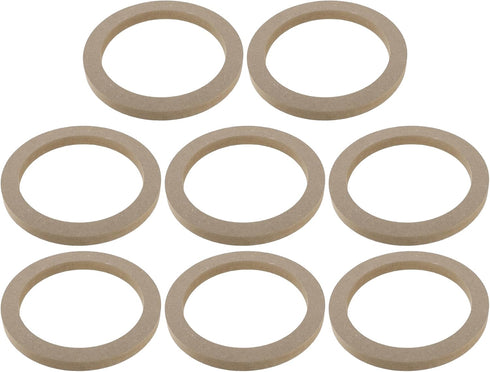 uxcell 8 Pcs Universal 6.5 Inch Speaker Subwoofer Mounting Spacer Rings, Solid Wood, Beige
