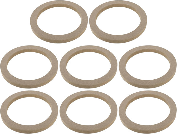 uxcell 8 Pcs Universal 6.5 Inch Speaker Subwoofer Mounting Spacer Rings, Solid Wood, Beige