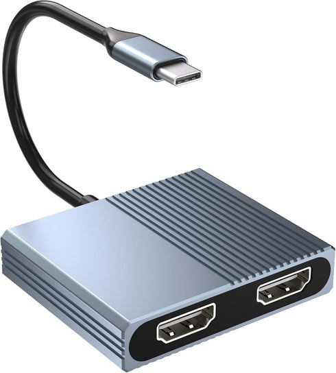 Aibilangose USB C to Dual HDMI Adapter for Dell/HP/MacBook, HDMI Splitter Extended Display,