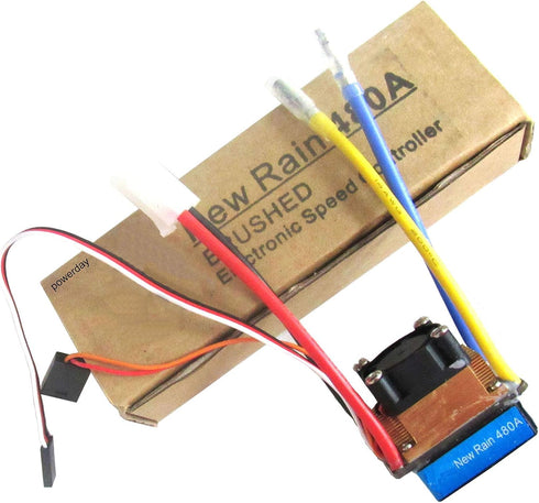 powerday 480A 1/10 1/8 Three Mode Brushed Speed Controller ESC Regler for Touring car,Buggy,Short Course
