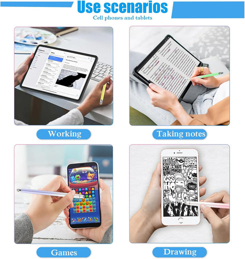 Bopomofo 10PCS Stylus Pen for Touchscreen, Compatible with iPhone/iPad/Tablet Android/Microsoft/Surface