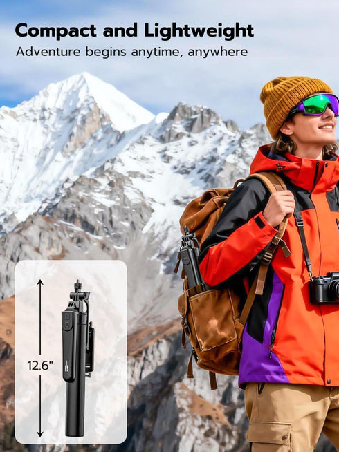 USKEYVISION 70" 360 Recording/Photography(UT-02) Multifunctional Phone Tripod for iPhone with Light, Extendable Selfie