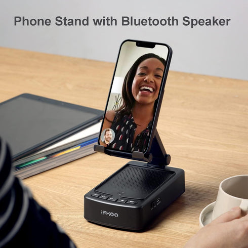 iFkoo BT5.3, Gifts for Men Women, Phone Stand with Bluetooth Speaker Gifts for Him Dad Who have everything, Phone