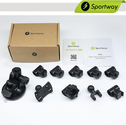 S40 Dash Cam Suction Mount (3rd Gen) with 10pcs 360 Rotating Joints, Compatible with Most Dash Cameras