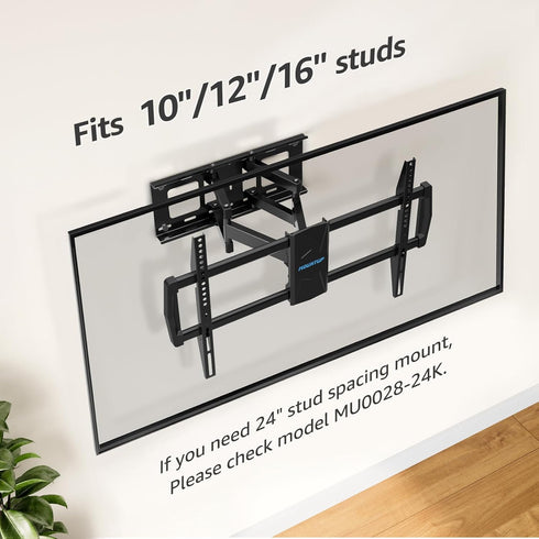 MOUNTUP Full Motion TV Wall Mount for 42-82 inch TVs, Articulating Swivel and Tilt Bracket, Max VESA 600x400mm