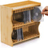 Lyellfe Bamboo CD Holder Rack, DVD Display Shelf for Movie Cases, Holds up to 32 CD Cases