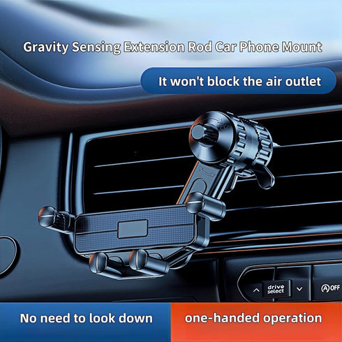 Rotatable Car Vent Phone Mount, Hands-Free Holder with Newest Metal Clip, Compatible with All iPhone Android Smartphones