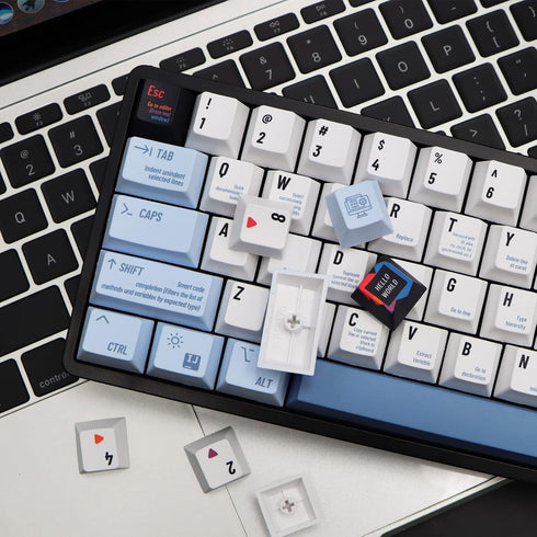MOLGRIA Keycaps Hello World 134 Set, Custom PBT Cherry Profile Key Caps with Puller for Gateron Kailh MX