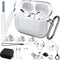Clear AirPods Pro Case 1st Cover 2019 with Cleaning Pen Accessory Kit, 16 in 1 Set Transparent TPU Silicone Protective