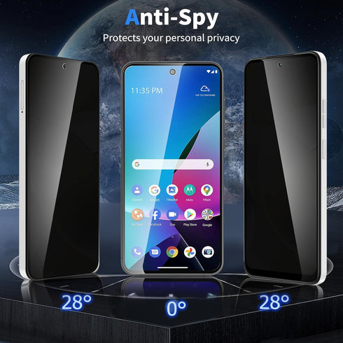 Asstar 2 Pack Privacy Screen Protector for Moto G Power 5G 2024, 9H Hardness, Anti-Scratch, Easy Install, Bubble Free.