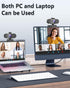QMKKX 2K Webcam for pc with Microphone,Privacy Cover Slider Streaming Web cam for Mac Laptop,USB External Computer