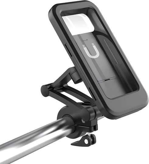Zpana 360 Motorcycle Phone Holder, Free Rotation Magnetic Touch Sensitive Bike Cell Phone Mount, Anti-Theft Waterproof