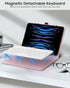 MoKo Universal Tablet Case with Keyboard for 9", 9.7", 10.1", 10.2", 10.4", 10.5", 10.9", 11" Tablets, Pink