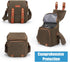 CADeN Compact Camera Bag Case: Small 1.0 Brown, Canvas Leather Trim, Waterproof, Compatible for Nikon, Canon, Sony