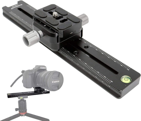 koolehaoda 240mm Professional Rail Nodal Slide with Quick Release Clamp, Dual Dovetail Camera Bracket Mount