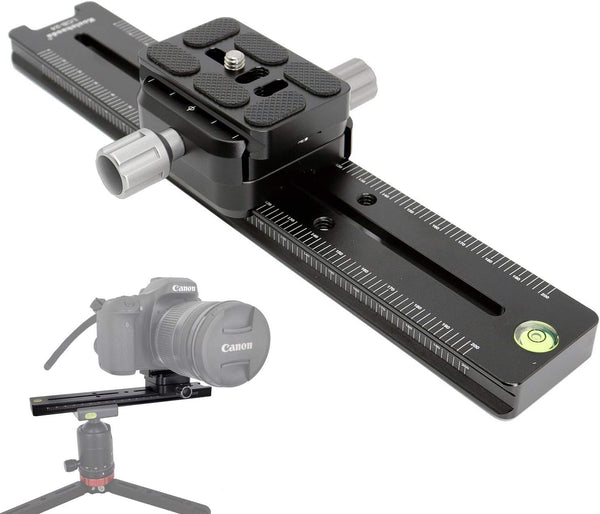 koolehaoda 240mm Professional Rail Nodal Slide with Quick Release Clamp, Dual Dovetail Camera Bracket Mount