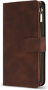 ZZXX for iPhone 12 Mini Wallet Case - Premium Soft PU Leather Zipper Flip Folio with Wrist Strap