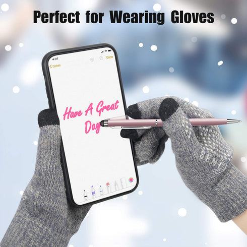 anngrowy Stylus Pens for Touch Screens, Universal 2 in 1 Ballpoint Pen for iPad, iPhone, Tablets, Laptops, Samsung
