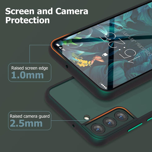 MATEPROX Clear Slim Case for Samsung Galaxy S22 Plus, Shockproof Bumper Cover for Samsung S 22+ 5G, Pine Green
