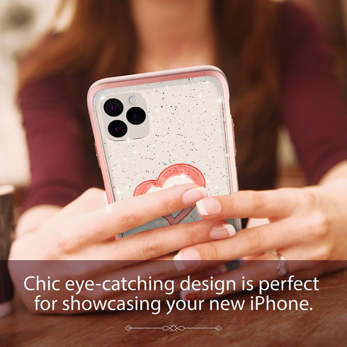 VENA vLove Glitter Clear Case - Rose Gold Compatible with Apple iPhone 11 Pro Max (6.5"-inch 2019)