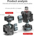 LEAPLIEXT 360 1/4-inch 2.5kg/5.5 lbs Tripod Metal Ball Head, Panoramic Rotating Base Adapter, with Screw and Cold Shoe