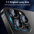 UniqueMe Camera Lens Protector for iPhone 13 Pro/Pro Max - Graphite, Metal Ring, Strong Drop Protection, Tempered Glass.