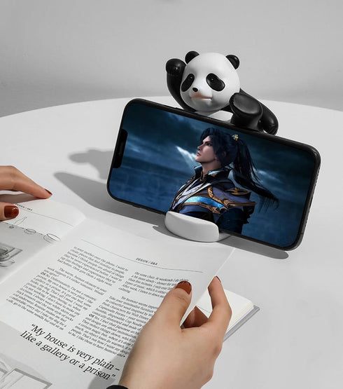 Phone Stand Desk Accessories, Resin Panda Figurines Home Decor Decorative Tabletop Ornaments Cute Phone Holder