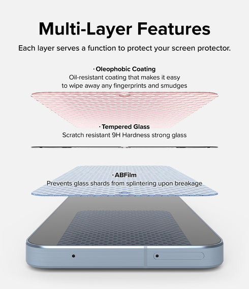 Ringke Easy Slide Tempered Glass Screen Protector for Samsung Galaxy A35 5G - 9H Hardness, Shatterproof, Case Friendly