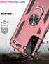 IKAZZ Rose Gold Case for Galaxy S21 Plus, Military Grade Shockproof Heavy Duty Phone Cover with Magnetic Kickstand