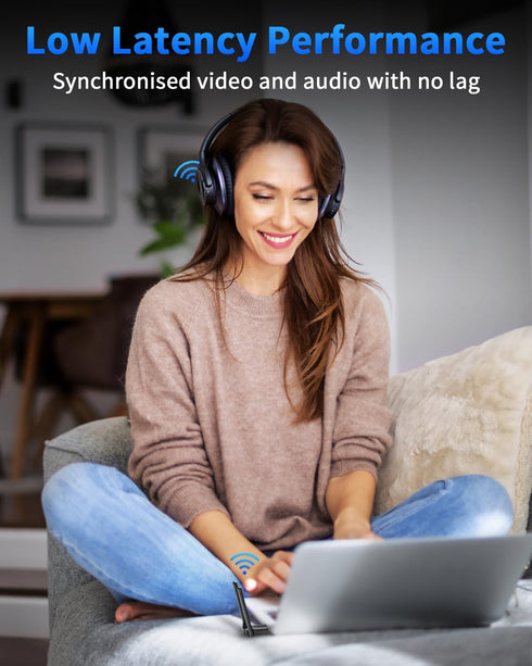 Long Range USB Bluetooth Adapter ZEXMTE for PC, 5.4 USB Dongle with High Gain Antenna, 590FT Wireless Receiver
