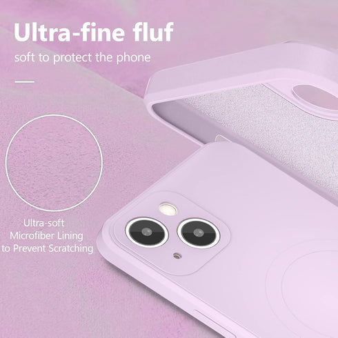UEEBAI Liquid Silicone Wireless Charging Phone Case for iPhone 13, Built-in Magnets Compatible with MagSafing - Mauve