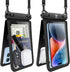 Double Space Waterproof Phone Pouch Case for Samsung Galaxy S24/S23/S22/S21/S20, Cellphone Dry Bag - 2 Pack (Black)