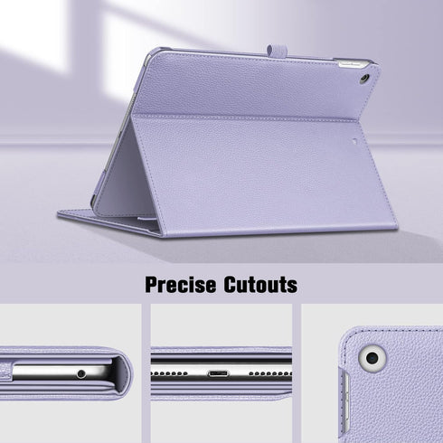 Fintie Case for iPad 9th/8th/7th Generation - Multi-Angle Viewing Stand Cover with Pocket & Pencil Holder, Lilac Purple