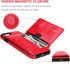 KIHUWEY Wallet Case for iPhone SE, 7/8 - Premium Leather with Credit Card Holder, Durable Shockproof Cover (Red)