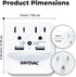 Rayovac Surge Protector with Night Light, 2 Outlet Power Strip & 2 USB-A Ports for Home, School, or Office