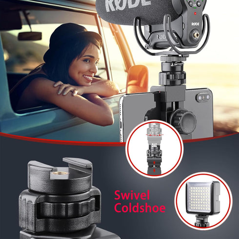 Zeadio Smartphone Stabilizer, Vlogging Hand Grip Video Holder Rig with Clamp Mount for iPhone and Android Phones