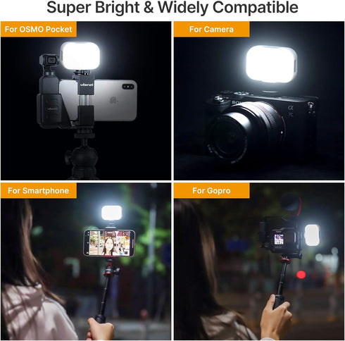PICTRON VL28 Vlogging Light for iPhone Mini LED Camera Light, Rechargeable 5600K 95+ Fill Light for GoPro, Sony, Canon