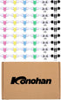 60 Pack 6 3.5mm Konohan Wired Earbuds Bulk Assorted Colors Classroom Headphones with Jack Individually Bagged in-Ear