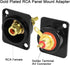 QIANRENON Gold Plated RCA Panel Mount Adapter RCA Female to Solder Terminal AV Connector, D-Panel/XLR Panel Mount, for S/PDIF TV Audio Video Phono Speaker Amplifier(Red) by QIANRENON
