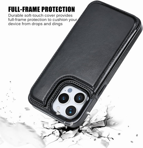 Wallet Case Compatible with iPhone 15 Pro Max (6.7"), Slim Protective Case with Card Holder and Screen Protective