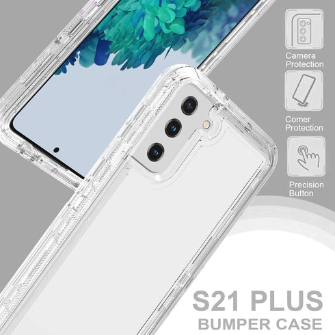 Galaxy S20 Plus Case, Military Drop Tested 3 in 1 Full Body Protective Cover, Heavy Duty Armor Rugged Shockproof (Clear)