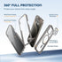 TIESZEN iPhone 15 Pro Case - Dark Gray, Magnetic, Magsafe Compatible, 9H Tempered Screen & Privacy Protectors,