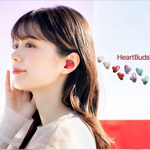 Dpofirs Wireless Earbuds, Heart Shaped Stylish Lightweight Noise Canceling Stereo in Ear Bluetooth Earphones, Includes Charging Case and 6 Ear Tips