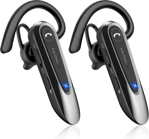 Link Dream Bluetooth Earpiece, Wireless CVC8.0 Headset for Cell Phone, Dual Mic Noise Canceling Handsfree Phone