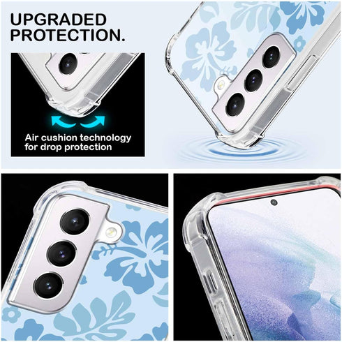 Yomjew 2 Pack S21 5G 6.2", Cute Clear Floral Phone Case for Samsung Galaxy Preppy Flowers Pattern Protective Soft Slim
