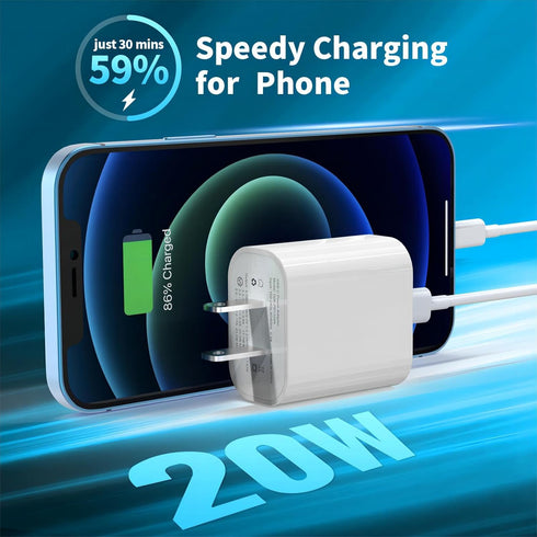 3Pack USB C Charger Block 20W, iGENJUN PD 3.0 Type C Wall Charger, USBC Power Adapter Brick for Phone 15/14/13, Galaxy