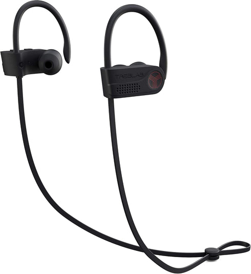 TREBLAB XR700 Wireless Sports Earbuds, Bluetooth 5.0, IPX7 Waterproof, Noise Cancelling, Adjustable Earhooks