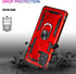 LUMARKE Galaxy A51 4G Case with Screen Protector, Military Grade Protective Phone Cover with Magnetic Ring Kickstand Red