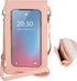 Pink Touchscreen Phone Purse Crossbody for Women, Waterproof Crossbody Phone Wallet Case with Transparent Window up to
