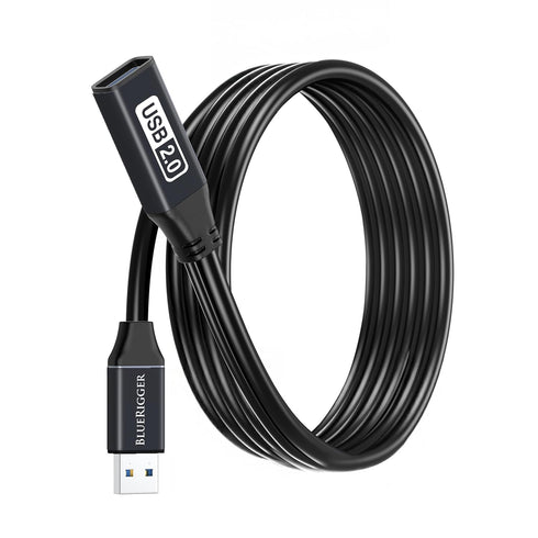 BlueRigger USB Extension Cable (15FT/5M, Long Active USB2.0 Extender, Male to Female